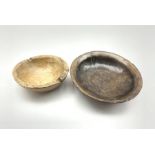 19th Century sycamore dairy bowl D26cm and a smaller bowl D20cm