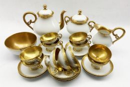 Venezia tea set by Rigo & Co decorated in gilt comprising eleven cups