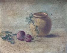 Continental School (18th/19th century): Still Life of Radishes and Pot