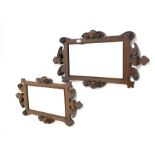 Pair of 19th century mahogany framed landscape wall hanging mirrors