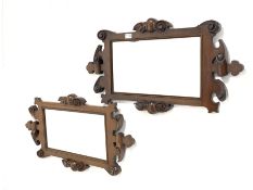 Pair of 19th century mahogany framed landscape wall hanging mirrors