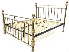 Victorian style brass double bed with slatted base 210cm x 188cm