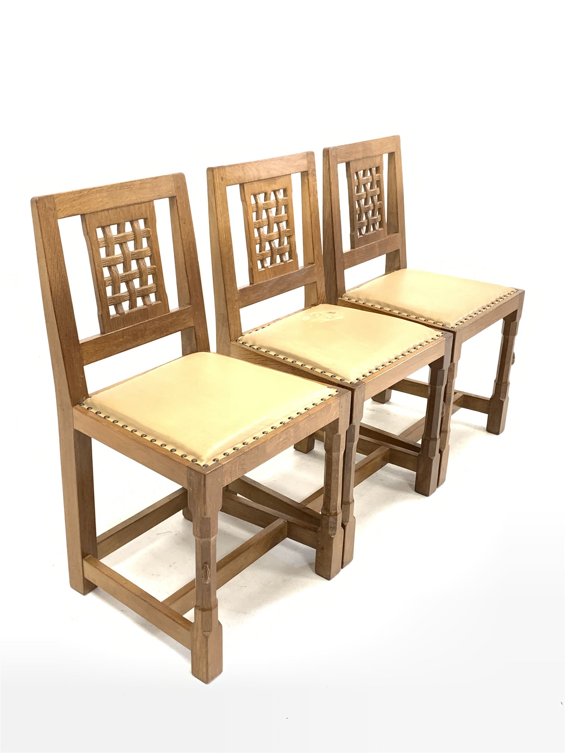 Peter 'Rabbitman' Heap of Wetwang - Yorkshire oak set of eight (6+2) dining chairs - Image 5 of 9