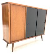 Mid 20th century teak and oak sideboard or bookcase