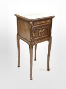 20th century French style walnut bedside table
