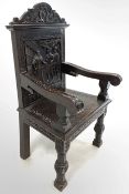 17th century design oak wainscot chair