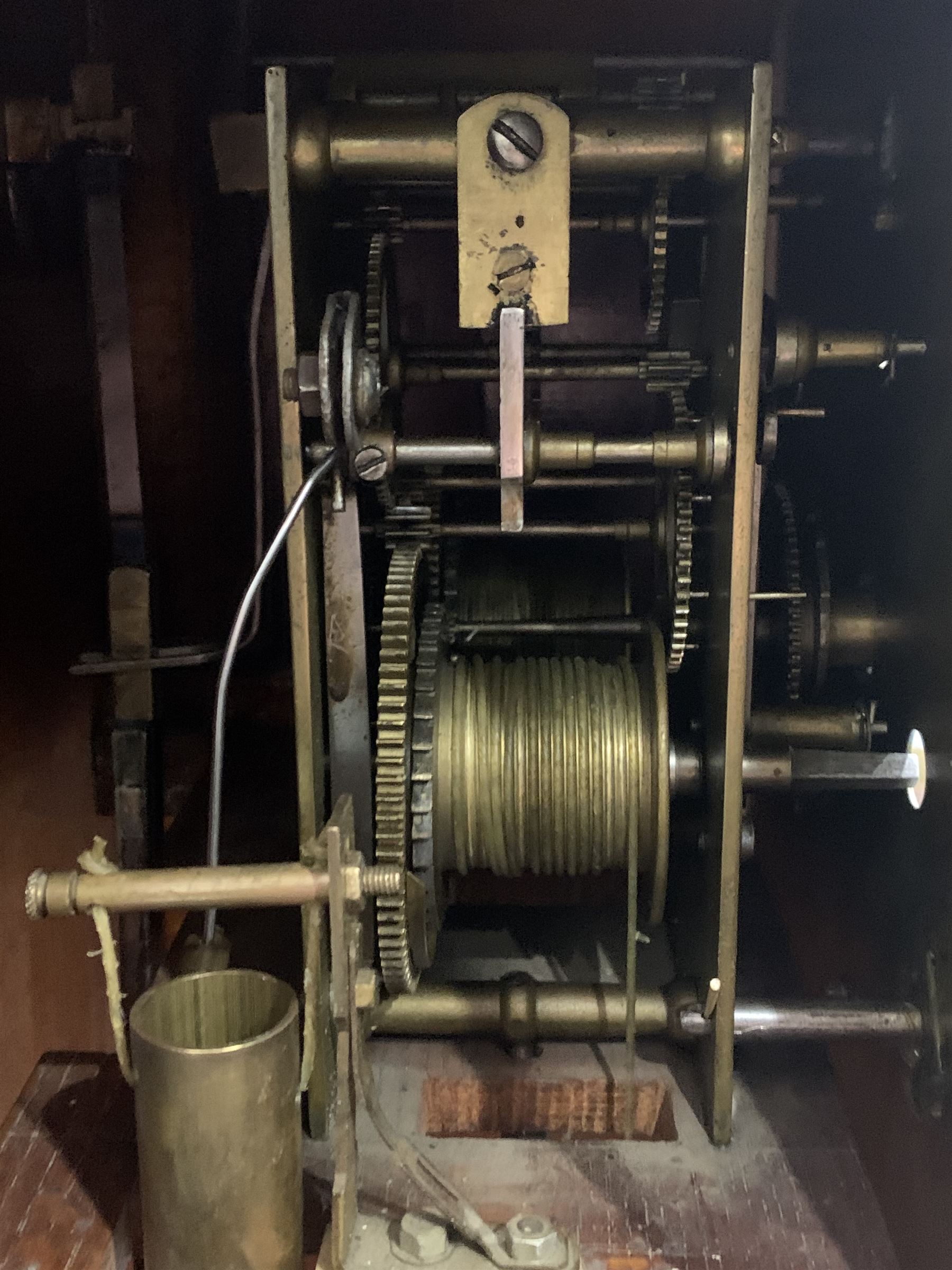 Eight day Grandmother clock in oak case - Image 6 of 6