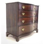George III style mahogany serpentine front chest of drawers