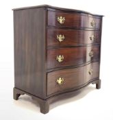 George III style mahogany serpentine front chest of drawers