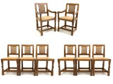 Peter 'Rabbitman' Heap of Wetwang - Yorkshire oak set of eight (6+2) dining chairs