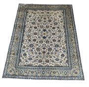 Large Persian Kashan ivory ground carpet