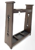 Early 20th century Arts and Crafts period oak stick stand