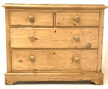 Victorian pine chest of two long and two short drawers