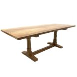 Peter 'Rabbitman' Heap of Wetwang - Yorkshire oak rectangular refectory dining table