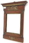 Regency mahogany upright wall mirror