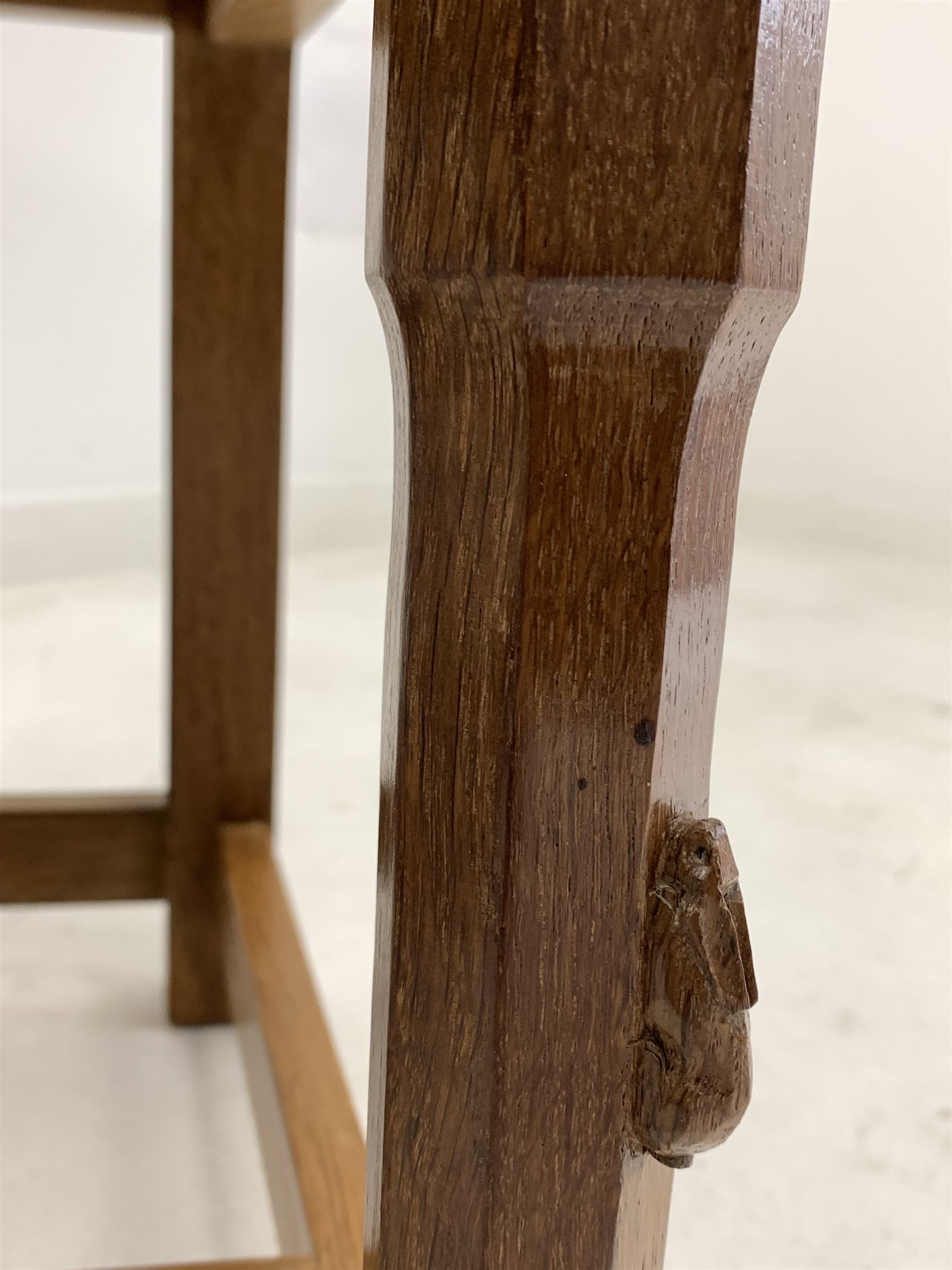 Peter 'Rabbitman' Heap of Wetwang - Yorkshire oak set of eight (6+2) dining chairs - Image 9 of 9