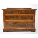 Edwardian walnut chest fitted with two short and two long drawers W119cm