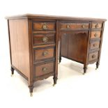 Edwardian mahogany twin pedestal desk