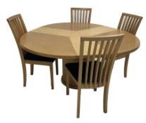 Skovby - Contemporary Danish light oak circular extending dining table (D119cm