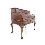 Georgian style mahogany roll top desk