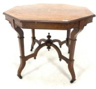 Edwardian rosewood octagonal centre table