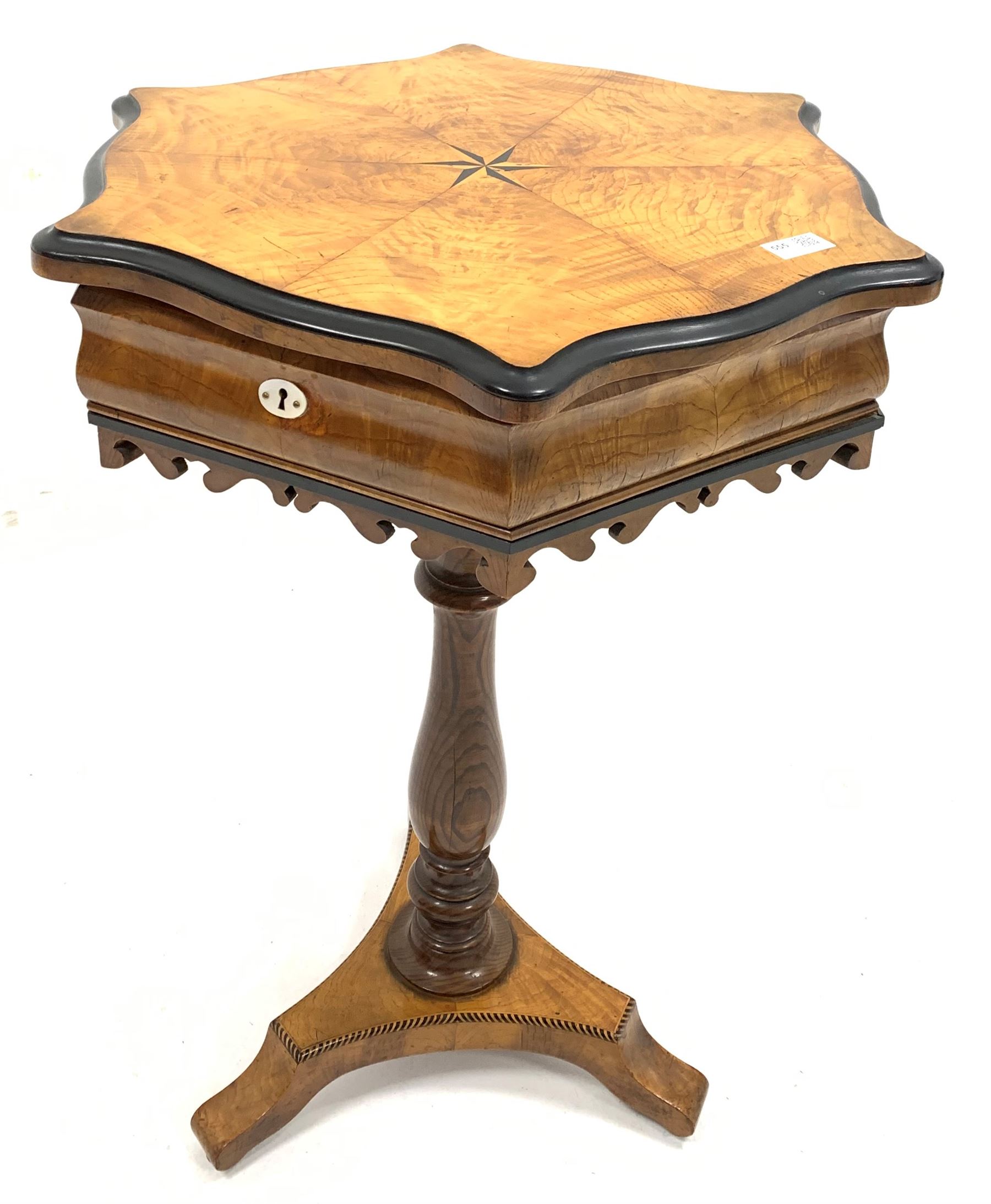 Early 20th century Regency design fruitwood veneered sewing table - Image 2 of 2