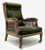 Quality late 19th century figured walnut armchair