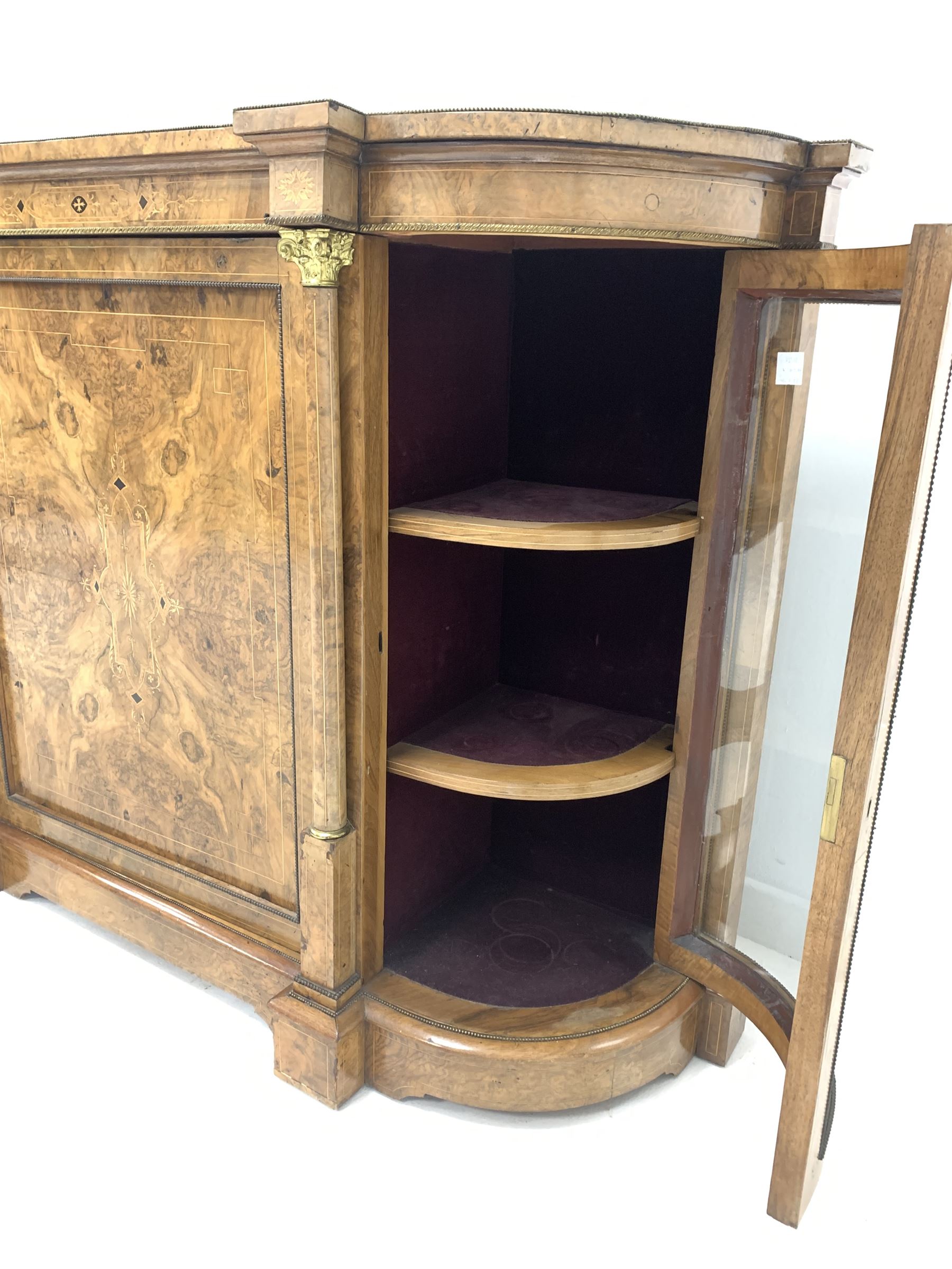 Victorian figured walnut credenza sideboard - Image 2 of 4