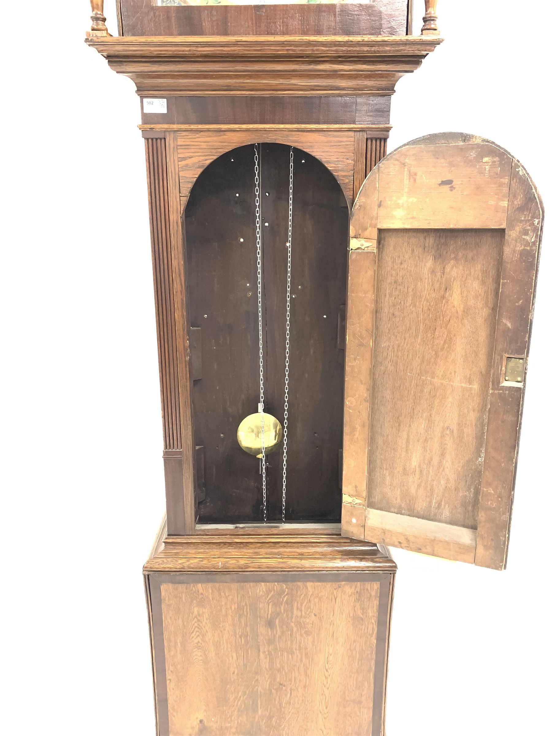 Early 19th century oak and mahogany longcase clock - Image 2 of 4