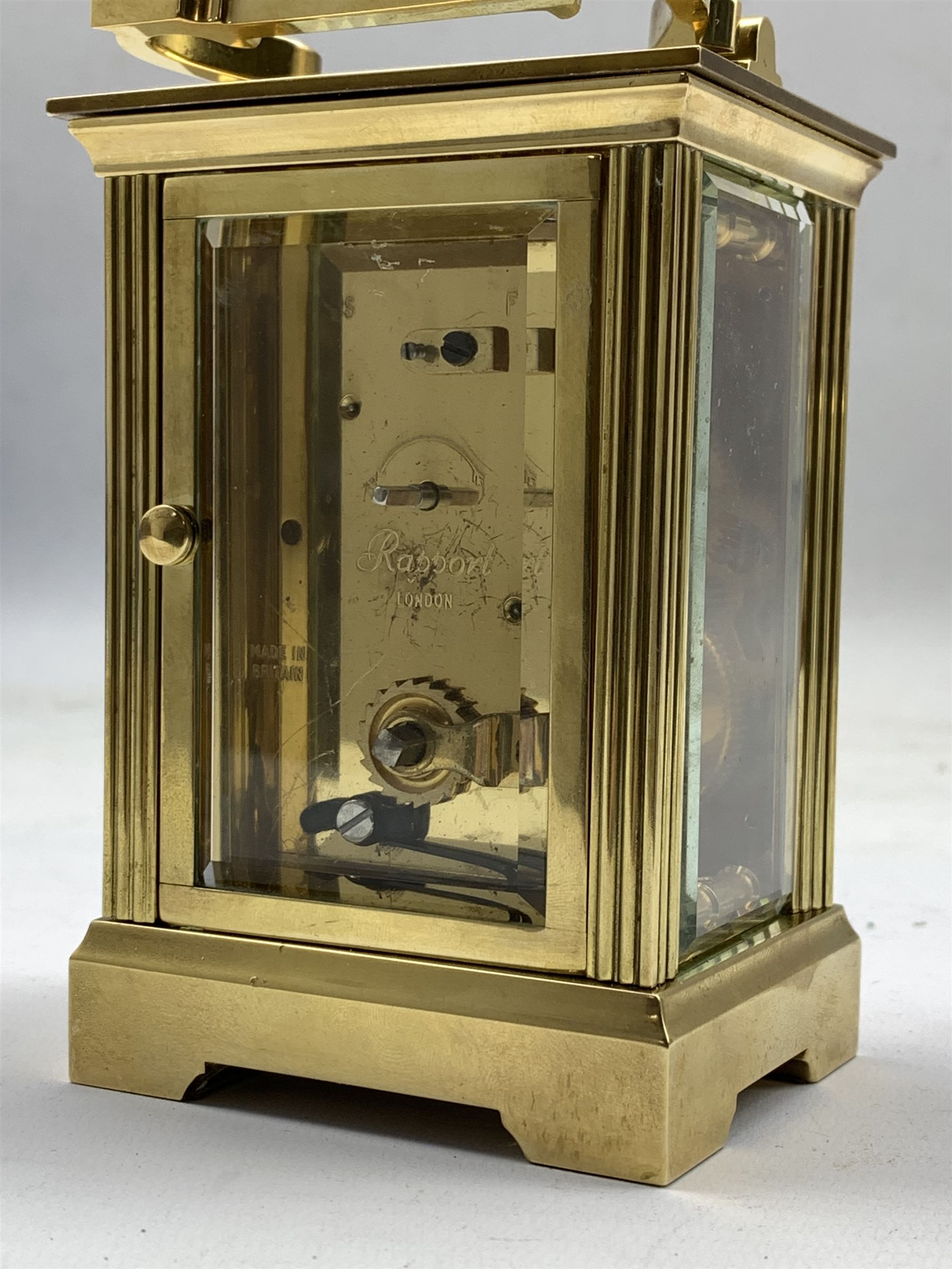 Quality 20th century brass and glass carriage clock - Image 3 of 3