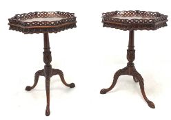 Pair of Georgian style mahogany lamp tables