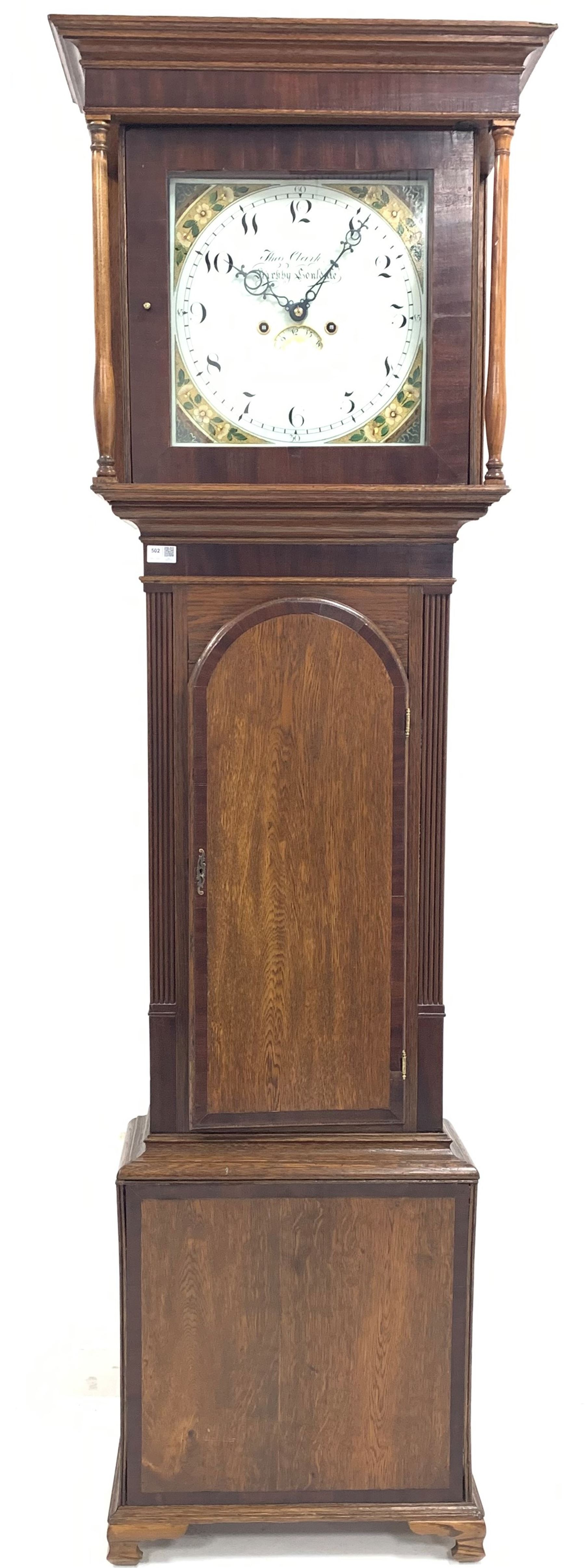 Early 19th century oak and mahogany longcase clock