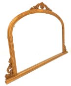 Pine framed overmantel mirror