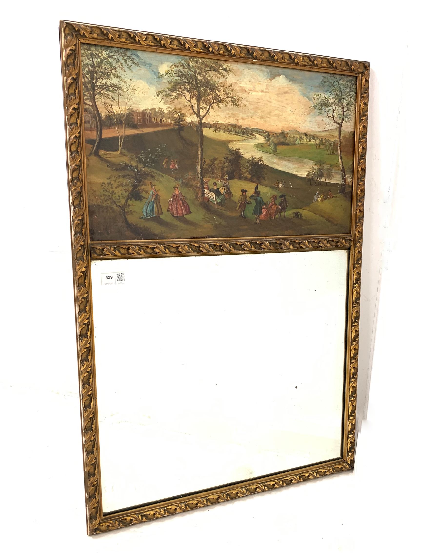 20th century gilt framed wall mirror