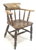 Victorian elm and ash smokers bow armchair