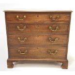 19th century mahogany chest fitted with four long graduated oak lined drawers