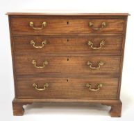 19th century mahogany chest fitted with four long graduated oak lined drawers