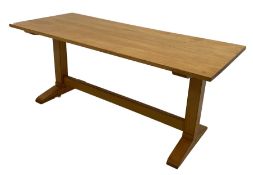 20th century beech refectory style dining table