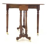 Victorian mahogany drop leaf Sutherland tea table