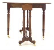 Victorian mahogany drop leaf Sutherland tea table