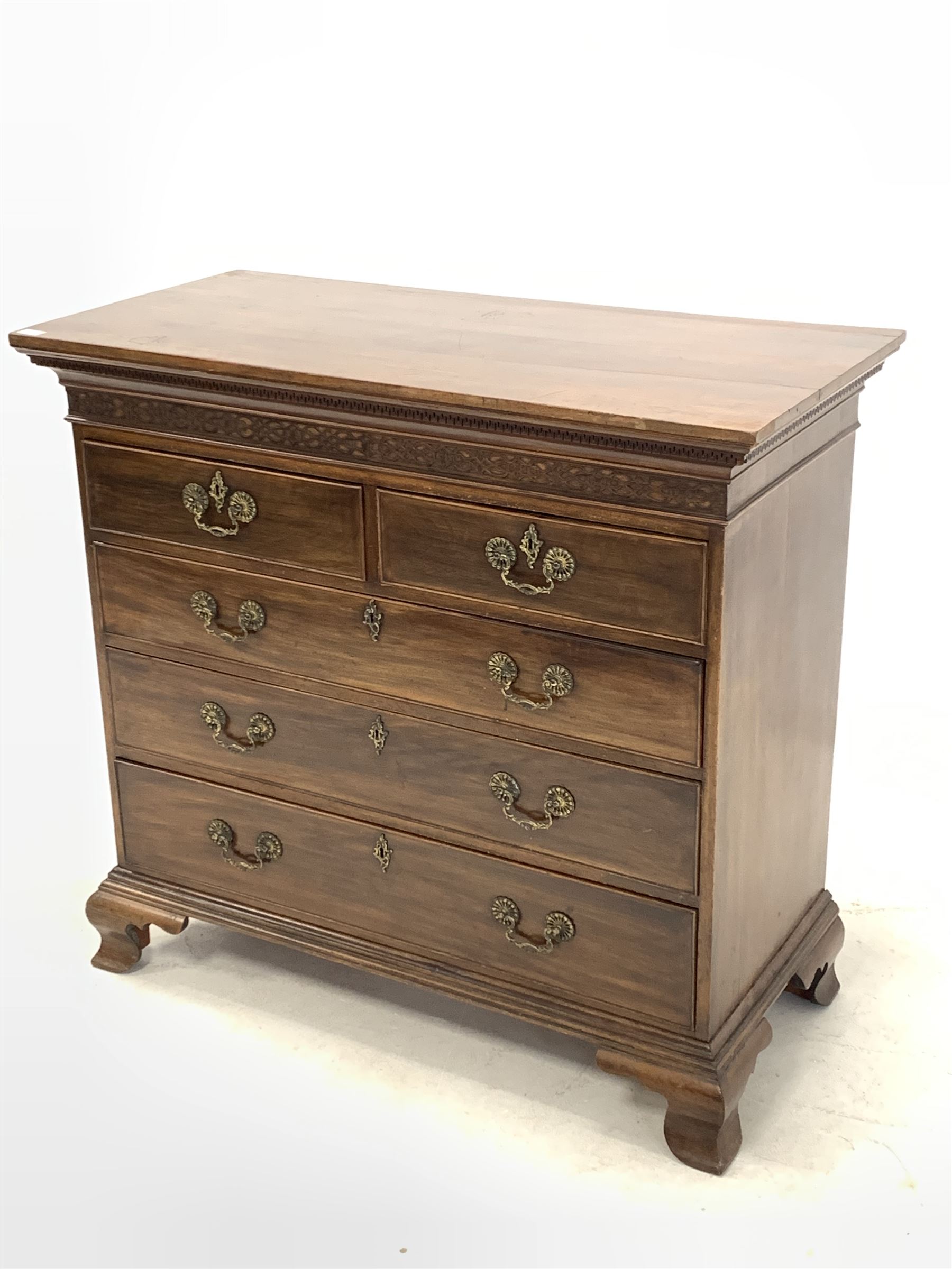 George III Chippendale design mahogany chest - Image 3 of 3