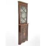 Edwardian mahogany floor standing display cabinet