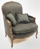 Large French style stained beech armchair