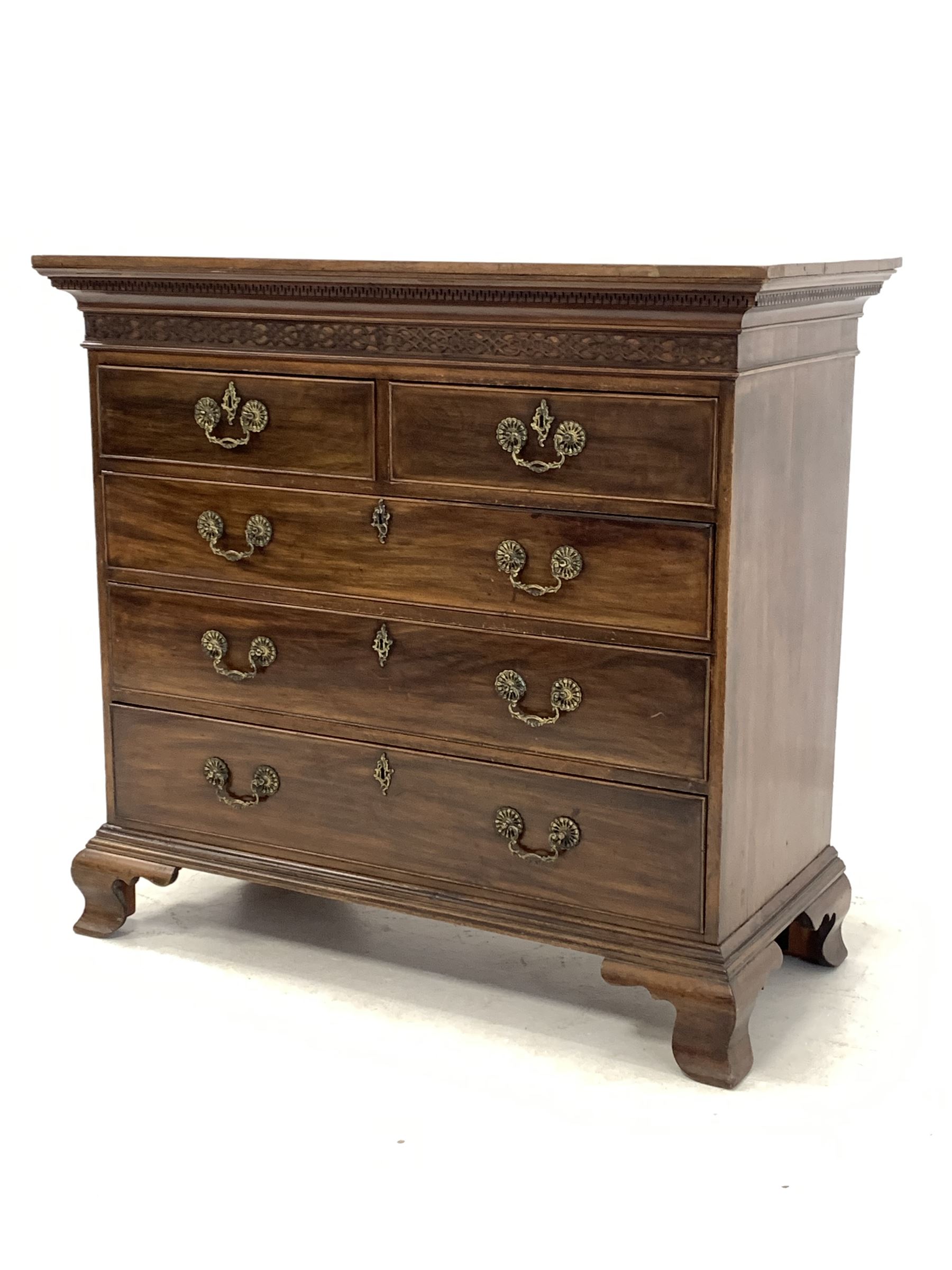 George III Chippendale design mahogany chest - Image 2 of 3