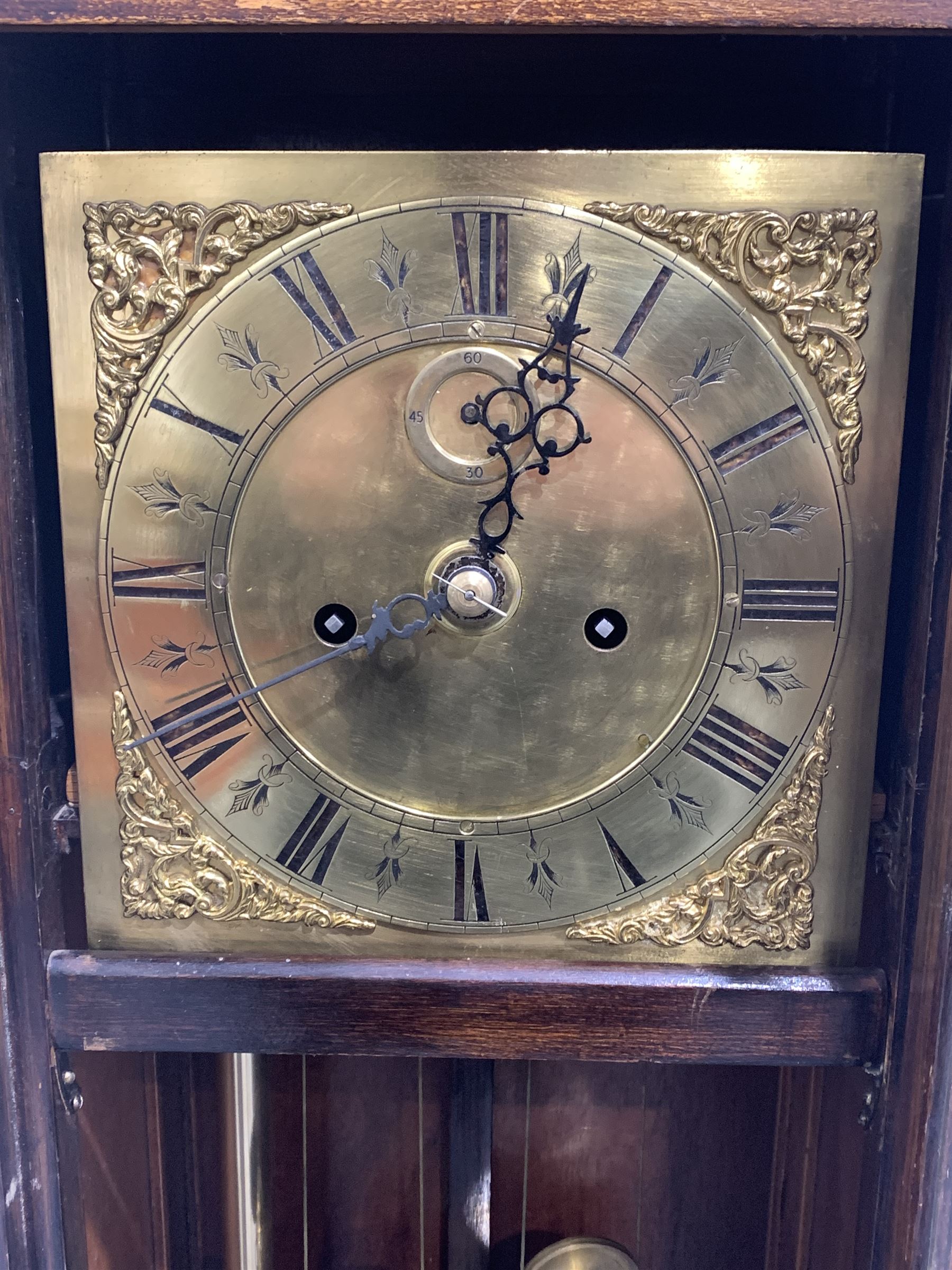 Eight day Grandmother clock in oak case - Image 3 of 6