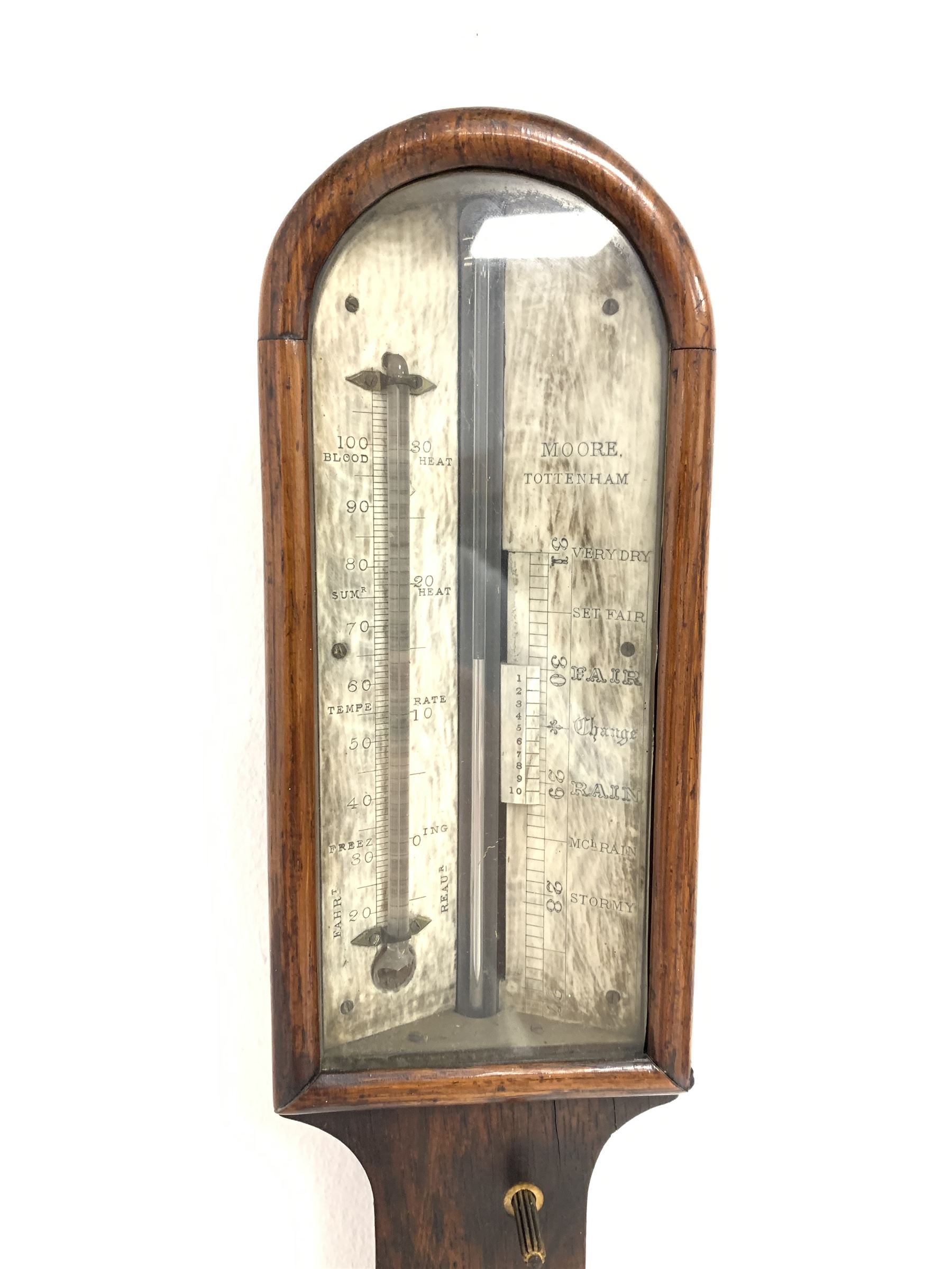 19th century rosewood stick barometer and thermometer - Image 2 of 3