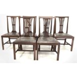 Set six 20th century Georgian style mahogany dining chairs