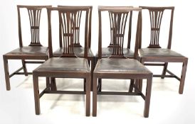 Set six 20th century Georgian style mahogany dining chairs