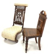 Victorian oak hall chair