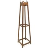 Early 20th century vintage oak hat and coat hall stand